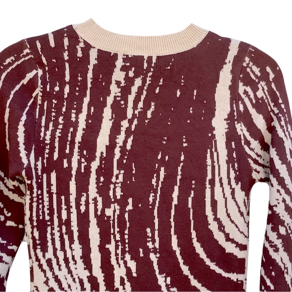 Blue Blush Abstract Zebra Print Bodycon Soft Knit Sweater Dress, … - Picture 7 of 9